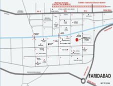 Loaction Map of BPTP Princess Park Flats in Faridabad